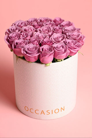 Cilindro blanco lavander roses